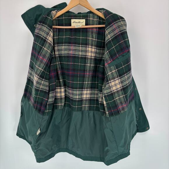 Eddie Bauer Hooded Jacket Chore Barn Coat Parka Mens M Plaid Wool Lined Field - Picture 7 of 10